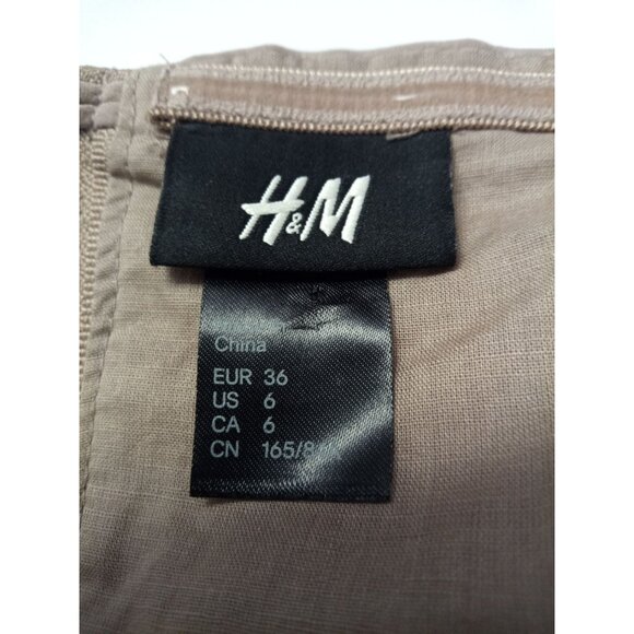 H&M Tan Ruffle Strapless Mini Dress Size 6 - Picture 5 of 5